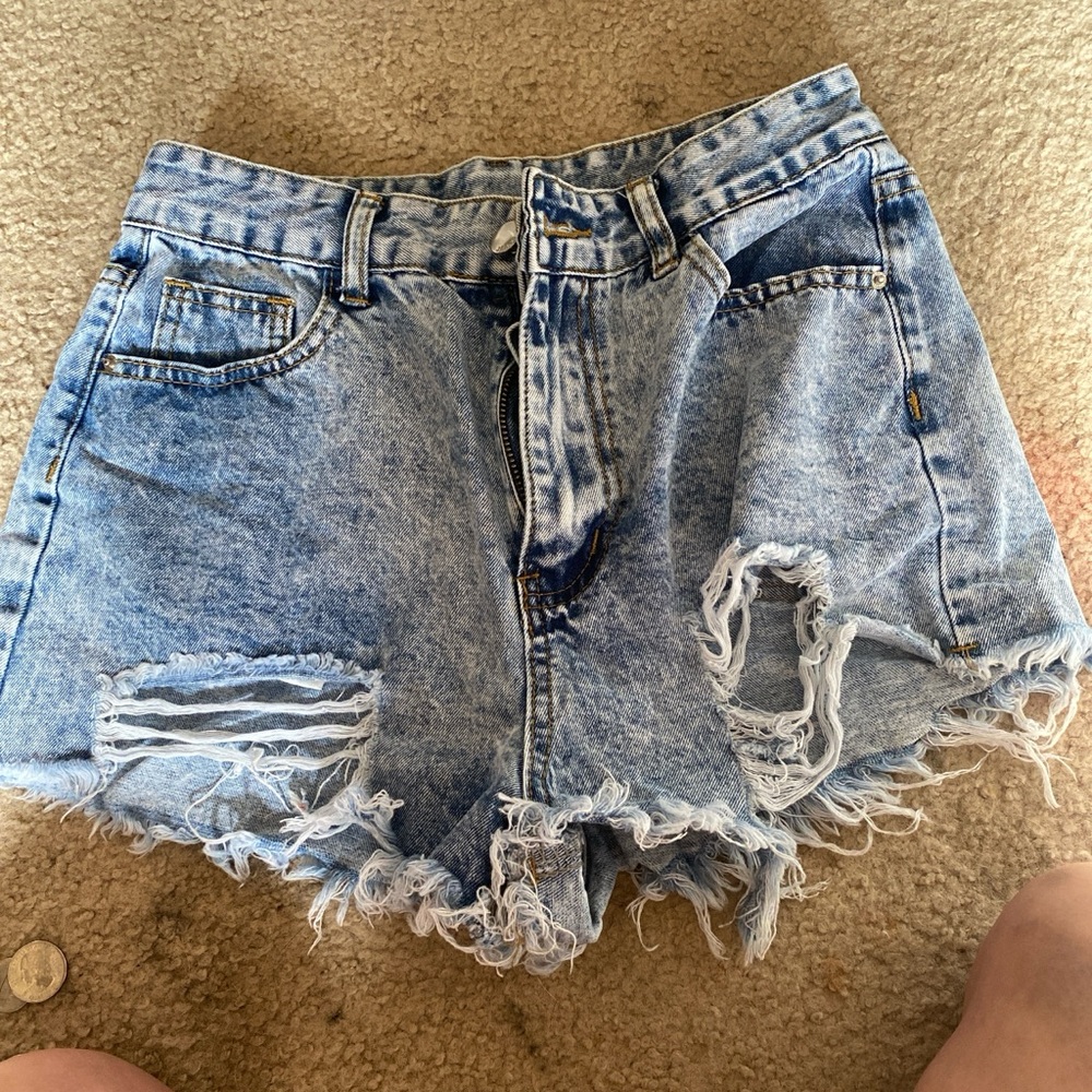 Distressed Denim Women's Shorts - Picture 1 of 2